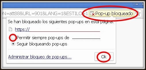 navegador desbloquear pop-up
